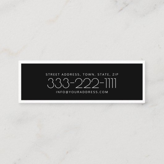 Makeup Artist Black & White Boundcard Mini Visitekaartje (Achterkant)