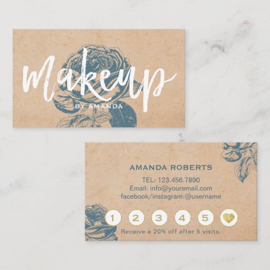 Makeup Artist  Blauw Roos Salon Loyalty (Voorkant / Achterkant)