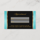 Makeup Artist Blauwgroen Glitter Appointment Afsprakenkaartje (Achterkant)