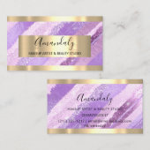 Makeup Artist Blogger Influencer Paarse Stroke Visitekaartje (Voorkant / Achterkant)