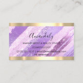 Makeup Artist Blogger Influencer Paarse Stroke Visitekaartje (Achterkant)