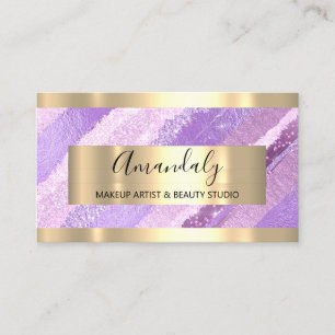 Makeup Artist Blogger Influencer Paarse Stroke Visitekaartje
