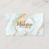Makeup Artist Blue Gold Marble Geometric Terrarium Visitekaartje (Voorkant)