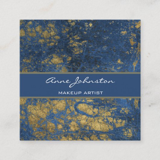 Makeup Artist Blue Marble Vierkante Visitekaartje (Voorkant)