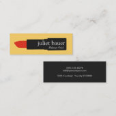 Makeup Artist Bold Yellow Lipstick Beauty Mini Visitekaartje (Voorkant / Achterkant)