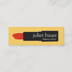Makeup Artist Bold Yellow Lipstick Beauty Mini Visitekaartje