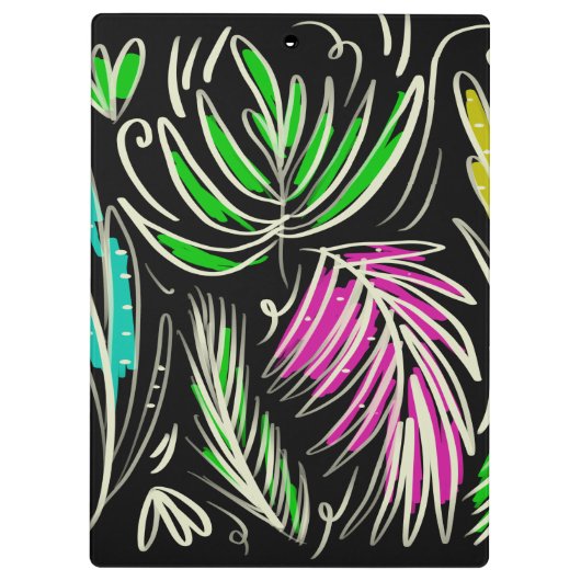 Makeup Artist Bright Oerwoud Doodles Black Klembord (Achterkant)