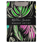 Makeup Artist Bright Oerwoud Doodles Black Klembord (Voorkant)