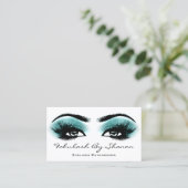 Makeup Artist Brow Eyelash Blauwgroen Visitekaartje (Staand voorkant)