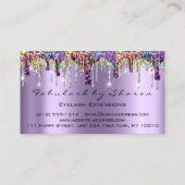 Makeup Artist Brow Eyelash Drift Paarse Holograaf Visitekaartje (Achterkant)