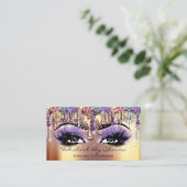 Makeup Artist Brow Eyelash Gold Drivers Confetti Visitekaartje (Staand voorkant)