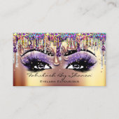 Makeup Artist Brow Eyelash Gold Drivers Confetti Visitekaartje (Voorkant)