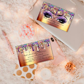 Makeup Artist Brow Eyelash Gold Drivers Confetti Visitekaartje