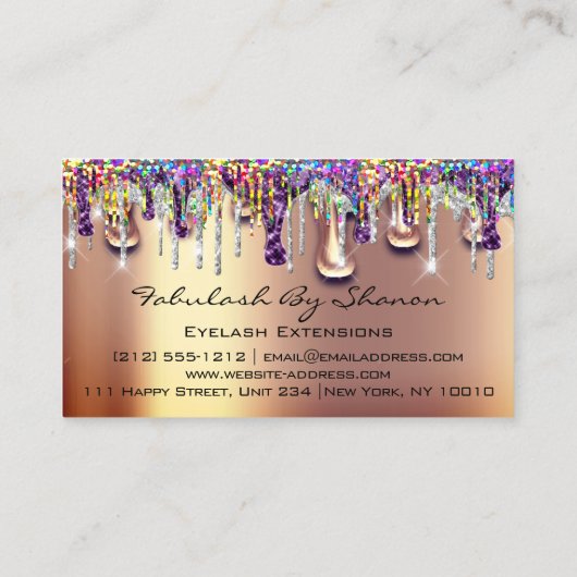 Makeup Artist Brow Eyelash Gold Drivers Holograaf Visitekaartje (Achterkant)