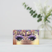 Makeup Artist Brow Eyelash Gold Drivers Holograaf Visitekaartje (Staand voorkant)