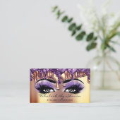 Makeup Artist Brow Eyelash Gold Drivers Paars Visitekaartje (Staand voorkant)