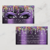 Makeup Artist Brow Eyelash Gray Paars Holograaf Visitekaartje (Voorkant / Achterkant)