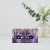 Makeup Artist Brow Eyelash Gray Paars Holograaf Visitekaartje (Staand voorkant)