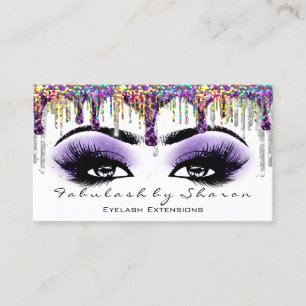 Makeup Artist Brow Eyelash Gray Paarse Holograaf Visitekaartje