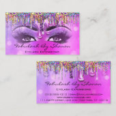 Makeup Artist Brow Eyelash Pink Drivers Holograaf Visitekaartje (Voorkant / Achterkant)