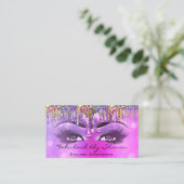 Makeup Artist Brow Eyelash Pink Drivers Holograaf Visitekaartje (Staand voorkant)