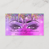 Makeup Artist Brow Eyelash Pink Drivers Holograaf Visitekaartje (Voorkant)