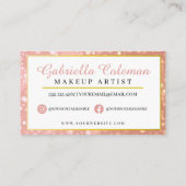 Makeup Artist Brow Eyelash Pink Glitter Visitekaartje (Achterkant)