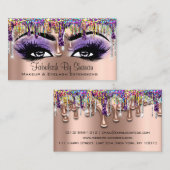 Makeup Artist Brow Paarse Holograaf Drift Lashes Visitekaartje (Voorkant / Achterkant)