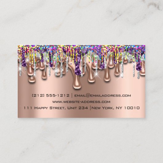 Makeup Artist Brow Paarse Holograaf Drift Lashes Visitekaartje (Achterkant)