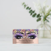 Makeup Artist Brow Paarse Holograaf Drift Lashes Visitekaartje (Staand voorkant)