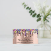 Makeup Artist Brow Paarse Holograaf Visitekaartje (Staand voorkant)