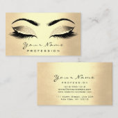 Makeup Artist Brown Lashes Glitter Champaigne Gold Visitekaartje (Voorkant / Achterkant)