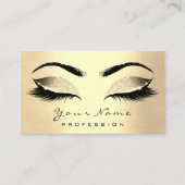 Makeup Artist Brown Lashes Glitter Champaigne Gold Visitekaartje (Voorkant)
