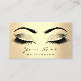 Makeup Artist Brown Lashes Glitter Champaigne Gold Visitekaartje