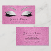 Makeup Artist Brown Lashes Glitter Gray Pink Rose Visitekaartje (Voorkant / Achterkant)