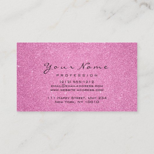 Makeup Artist Brown Lashes Glitter Gray Pink Rose Visitekaartje (Achterkant)