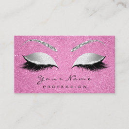 Makeup Artist Brown Lashes Glitter Gray Pink Rose Visitekaartje