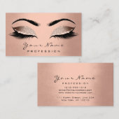 Makeup Artist Brown Lashes Glitter Wax Roos Gold Visitekaartje (Voorkant / Achterkant)
