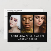Makeup Artist Business 3 Foto Briefkaart (Voorkant / Achterkant)