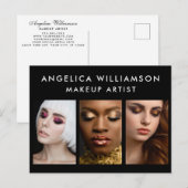 Makeup Artist Business 3 Foto Briefkaart (Voorkant / Achterkant)