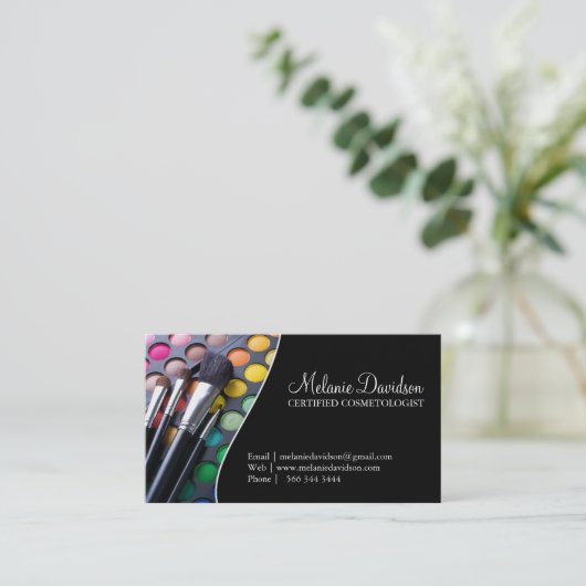 MAKEUP ARTIST BUSINESS CARD TEMPLATE VISITEKAARTJE (Staand voorkant)