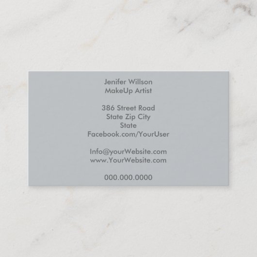 Makeup Artist Business Card Visitekaartje (Voorkant)