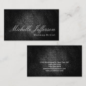Makeup Artist Calligraphy Leather Visitekaartje (Voorkant / Achterkant)