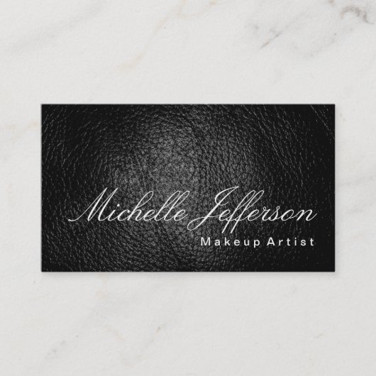 Makeup Artist Calligraphy Leather Visitekaartje (Voorkant)