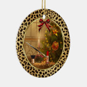 Makeup Artist Cheetah Print Persoonlijk sierlijk Keramisch Ornament (Rechts)