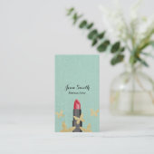 Makeup Artist Chic Gold Butterflies Faux Linen Visitekaartje (Staand voorkant)