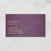 Makeup Artist Chic Gold Lips Elegant Paars Visitekaartje (Achterkant)