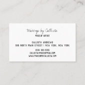 Makeup Artist Chic Gold Lips Typografie Modern Visitekaartje (Achterkant)