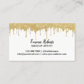Makeup Artist Chic Lashes Modern Gold Driving Visitekaartje (Achterkant)