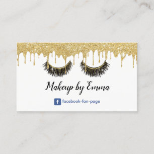 Makeup Artist Chic Lashes Modern Gold Driving Visitekaartje